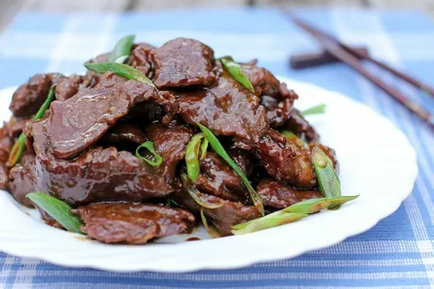 Mongolian Beef and Spring Onions